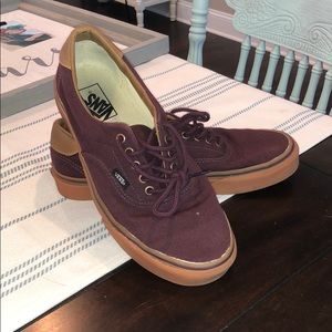 Burgundy men’s Vans sneakers